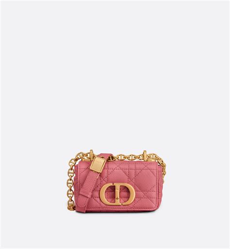 Micro Dior Caro Bag Bright Orange Supple Cannage Calfskin